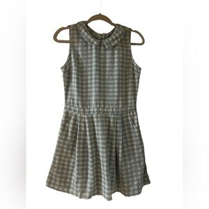 Paper Crane baby blue and cream gingham sleeveless dress , zip back